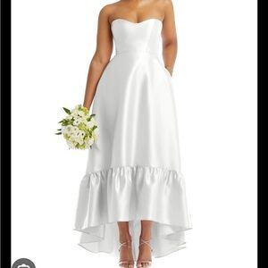 Alfred Sung High-Low Ivory Ruffle Dress